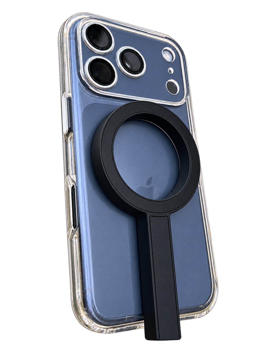 Minimal Magクリアケースと撮影用マグネットホルダーを装着したiPhone